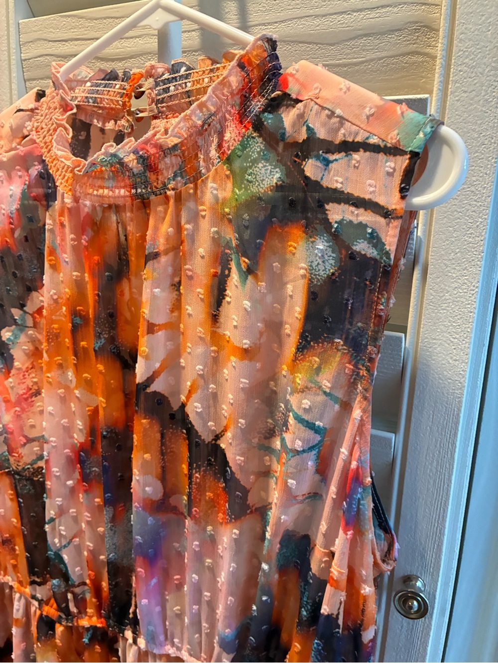 torrid Multicolor Abstract Sleeveless Midi Dress in Orange, Pink, Blue and Black - Picture 9 of 12